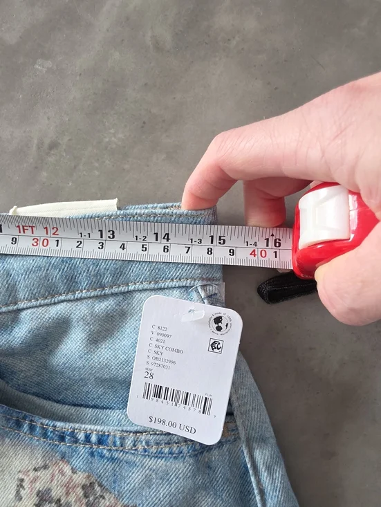 Free People We The Free Illusions Relaxed Fit Barrel Jeans Patchwork - Picture 9 of 14